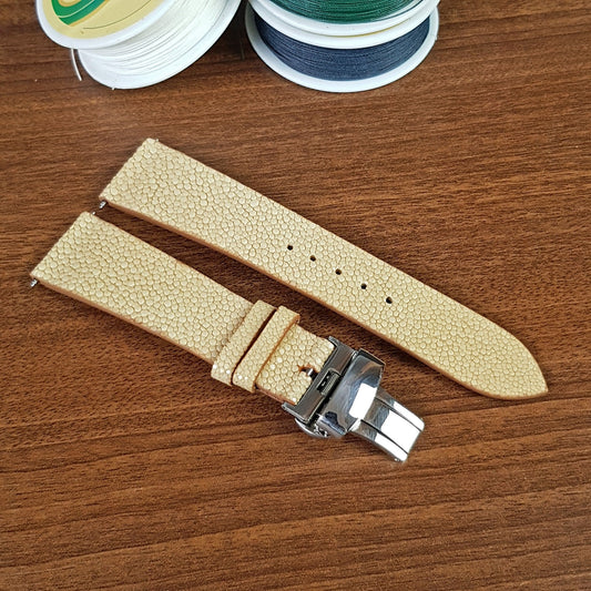 Custom Genuine Tan Stingray Leather Watch Strap - PVMH Leather