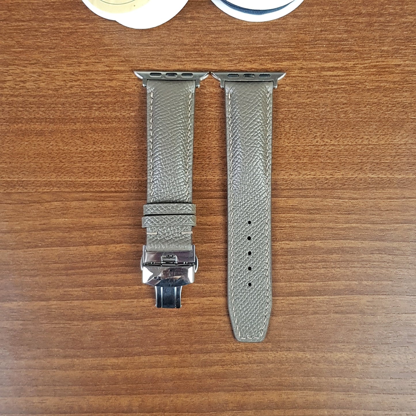 Custom Gray Epsom Leather Apple Watch Band - PVMH Leather