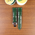 Custom Green Genuine Alligator Leather Watch Strap Quick Release Pin Bars - PVMH Leather