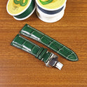 Custom Green Genuine Alligator Leather Watch Strap Quick Release Pin Bars - PVMH Leather