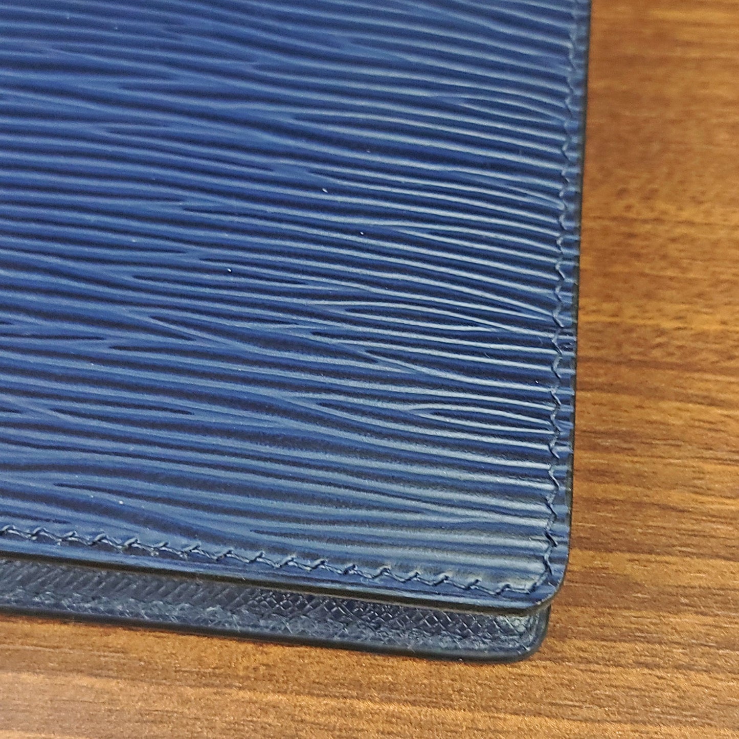 Custom Navy Blue Luxury Epi Leather Mens Wallet - PVMH Leather