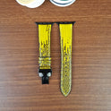 Custom Yellow Lizard Leather Apple Watch Band - PVMH Leather