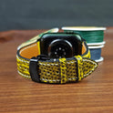 Custom Yellow Lizard Leather Apple Watch Band - PVMH Leather