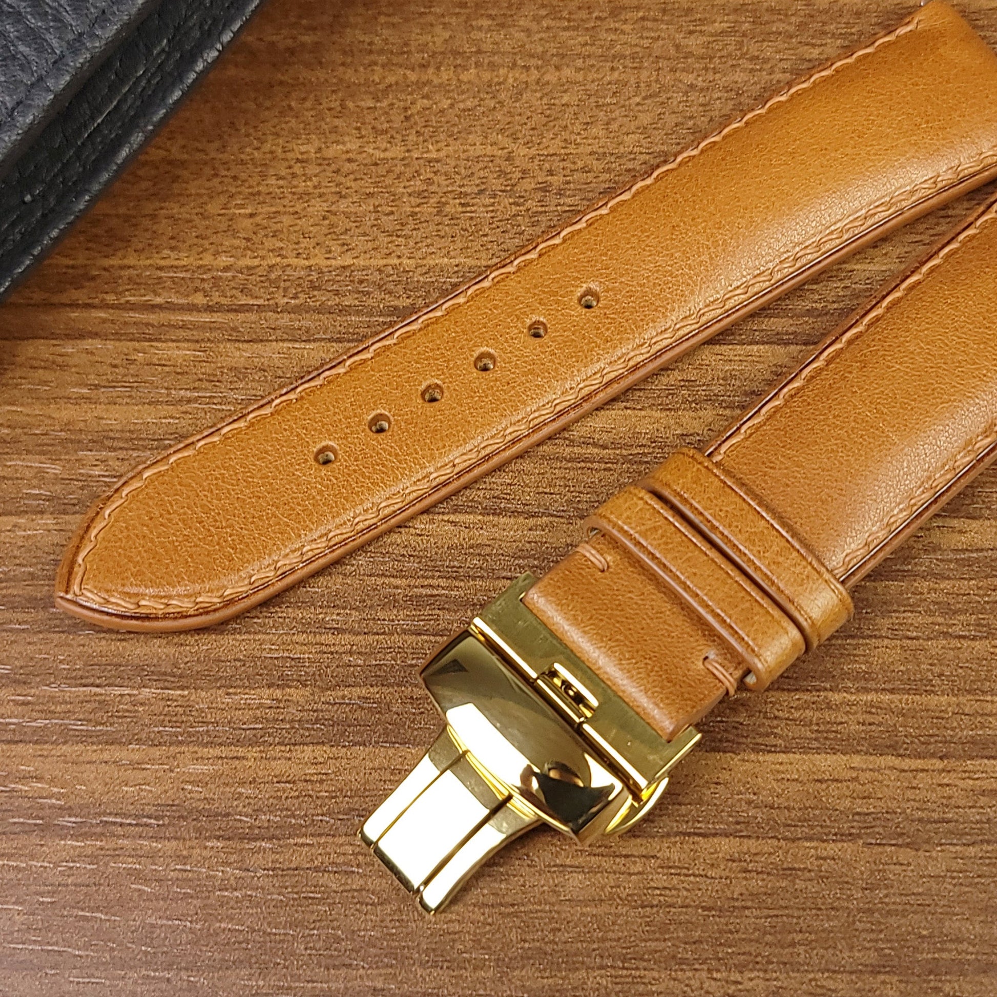 Custom Yellow Vachetta Leather Watch Bands - PVMH Leather