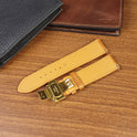 Custom Yellow Vachetta Leather Watch Bands - PVMH Leather