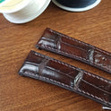 Dark Brown Alligator Leather Omega Watch Strap Deployant Clasp - PVMH Leather