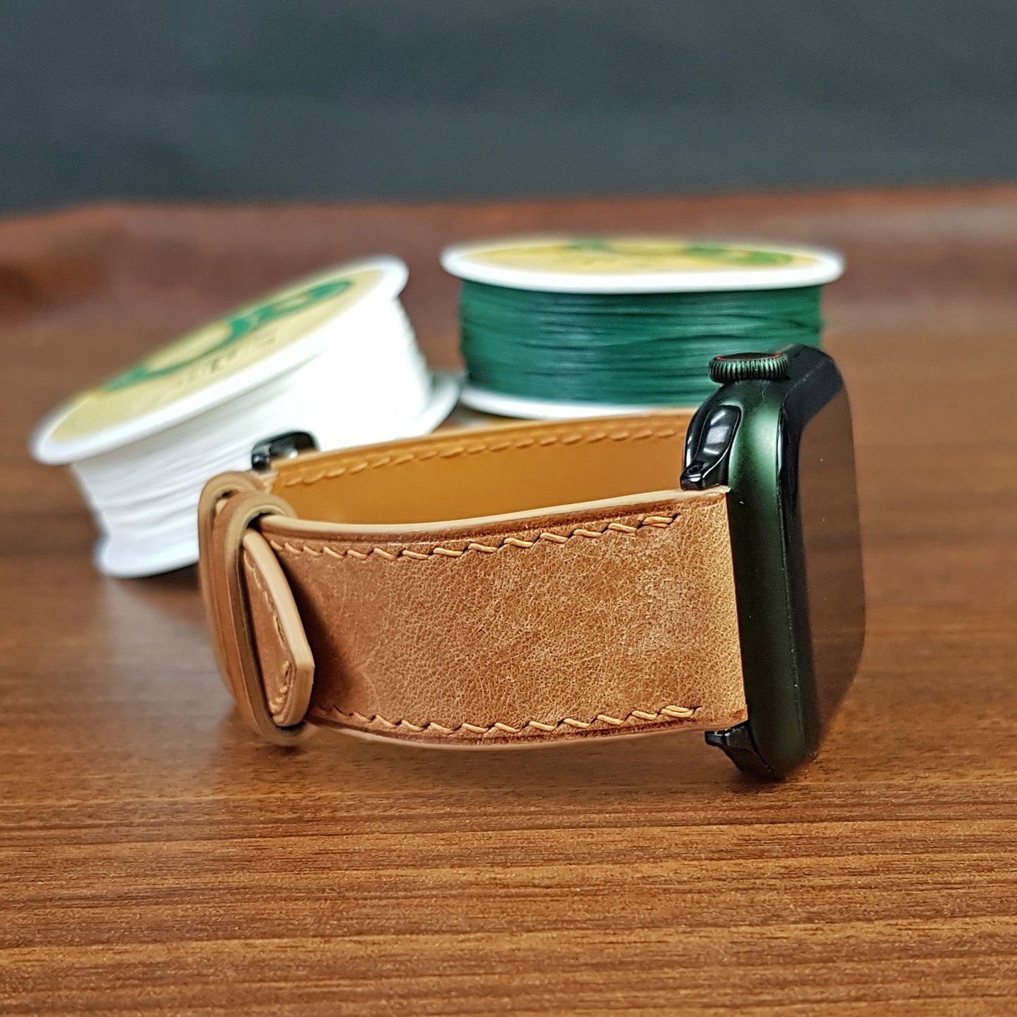 Full Grain Leather Yellow Pueblo Apple Watch Band - PVMH Leather