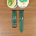 Green Genuine Ostrich Leather Apple Watch Straps - PVMH Leather