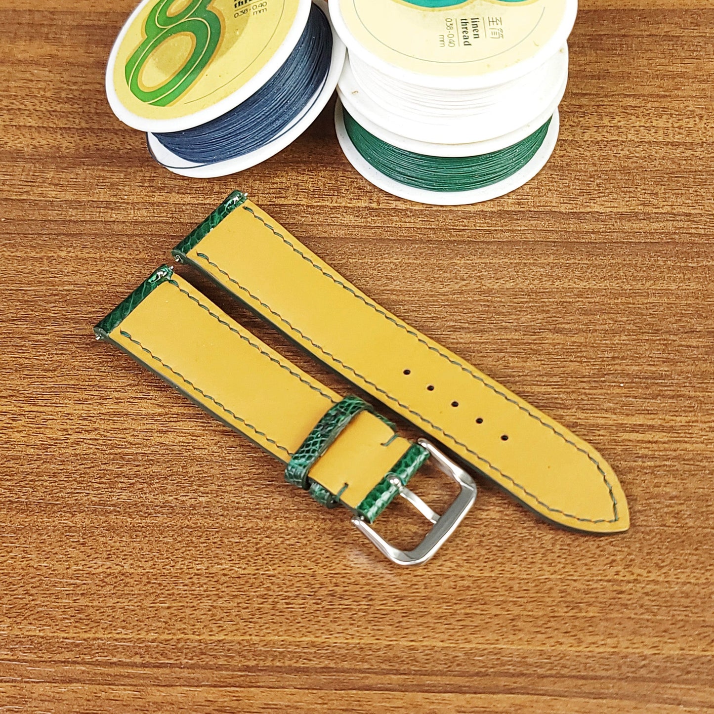 Green Genuine Ostrich Leather Watch Straps - PVMH Leather