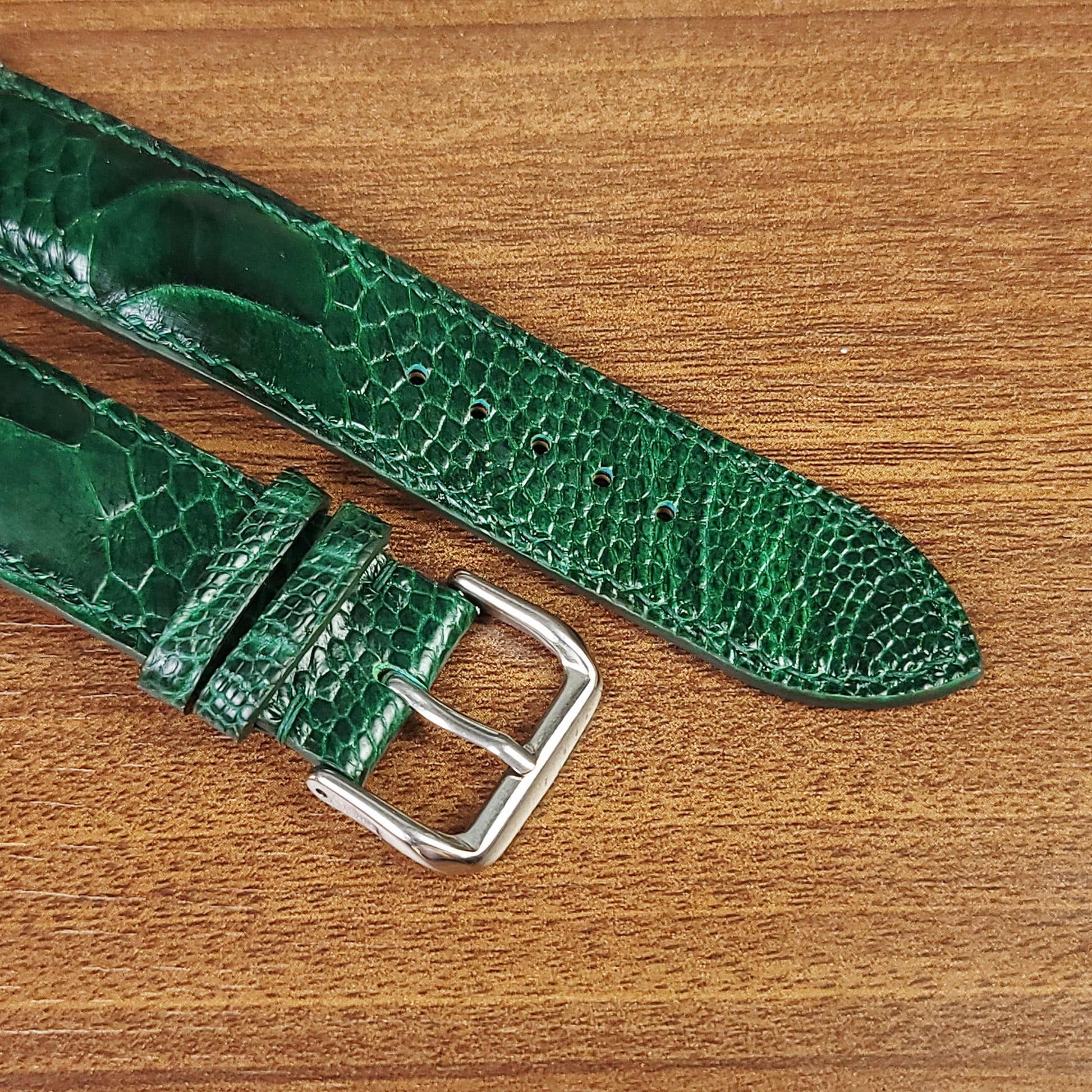 Green Genuine Ostrich Leather Watch Straps - PVMH Leather