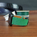 Green Stingray Leather Apple Watch Band - PVMH Leather