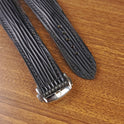 Handmade Black Genuine Epi Full Grain Leather Omega Watch Straps - PVMH Leather