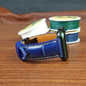 Handmade Blue Alligator Leather Apple Watch Band - PVMH Leather