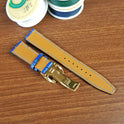 Handmade Blue Genuine Alligator Leather IWC Watch Strap With Clasp - PVMH Leather