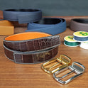 Handmade Brown Alligator Leather Belts With Buckle For Mens - PVMH Leather