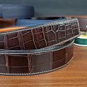 Handmade Brown Alligator Leather Belts With Buckle For Mens - PVMH Leather