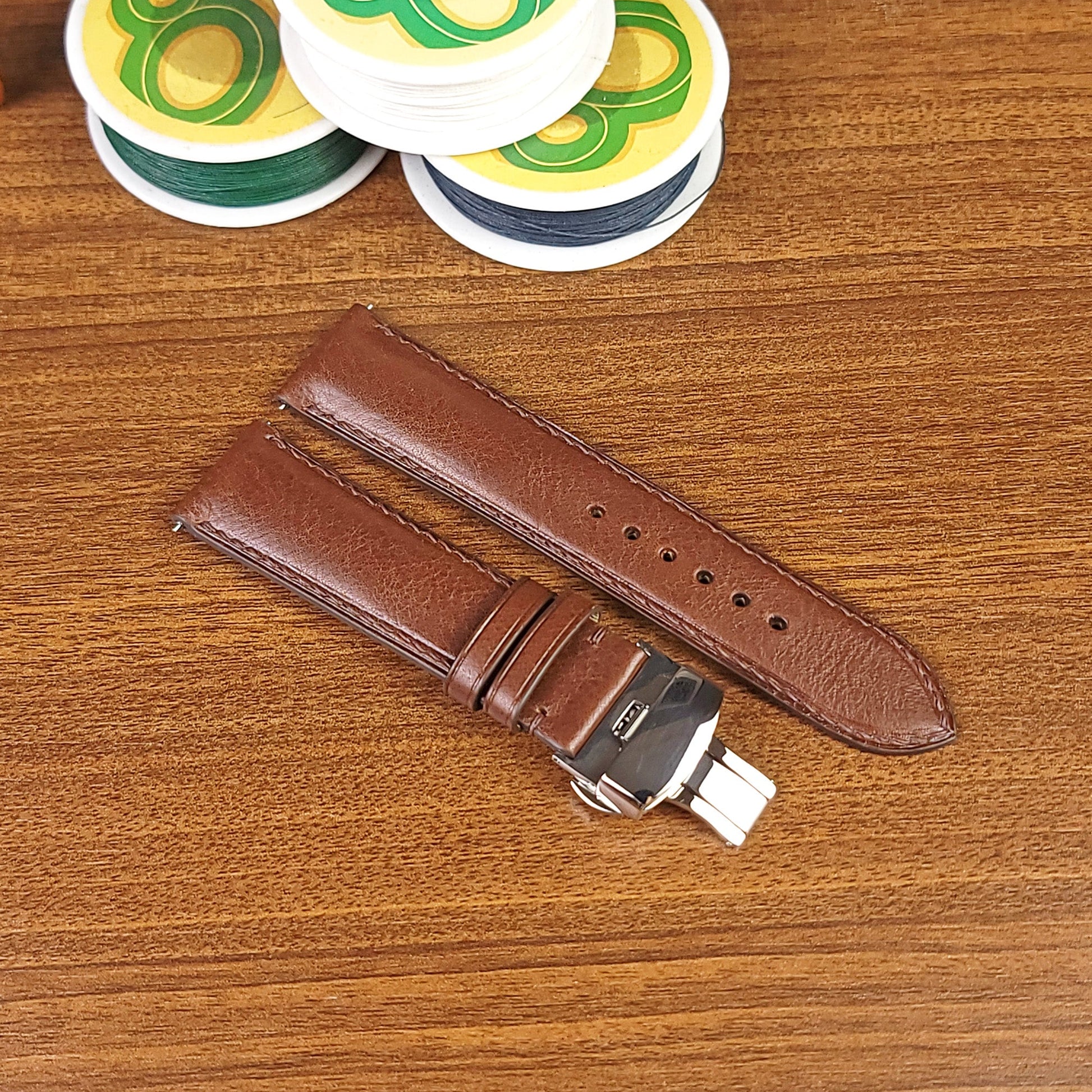 Handmade Brown Vachetta Leather Watch Straps - PVMH Leather