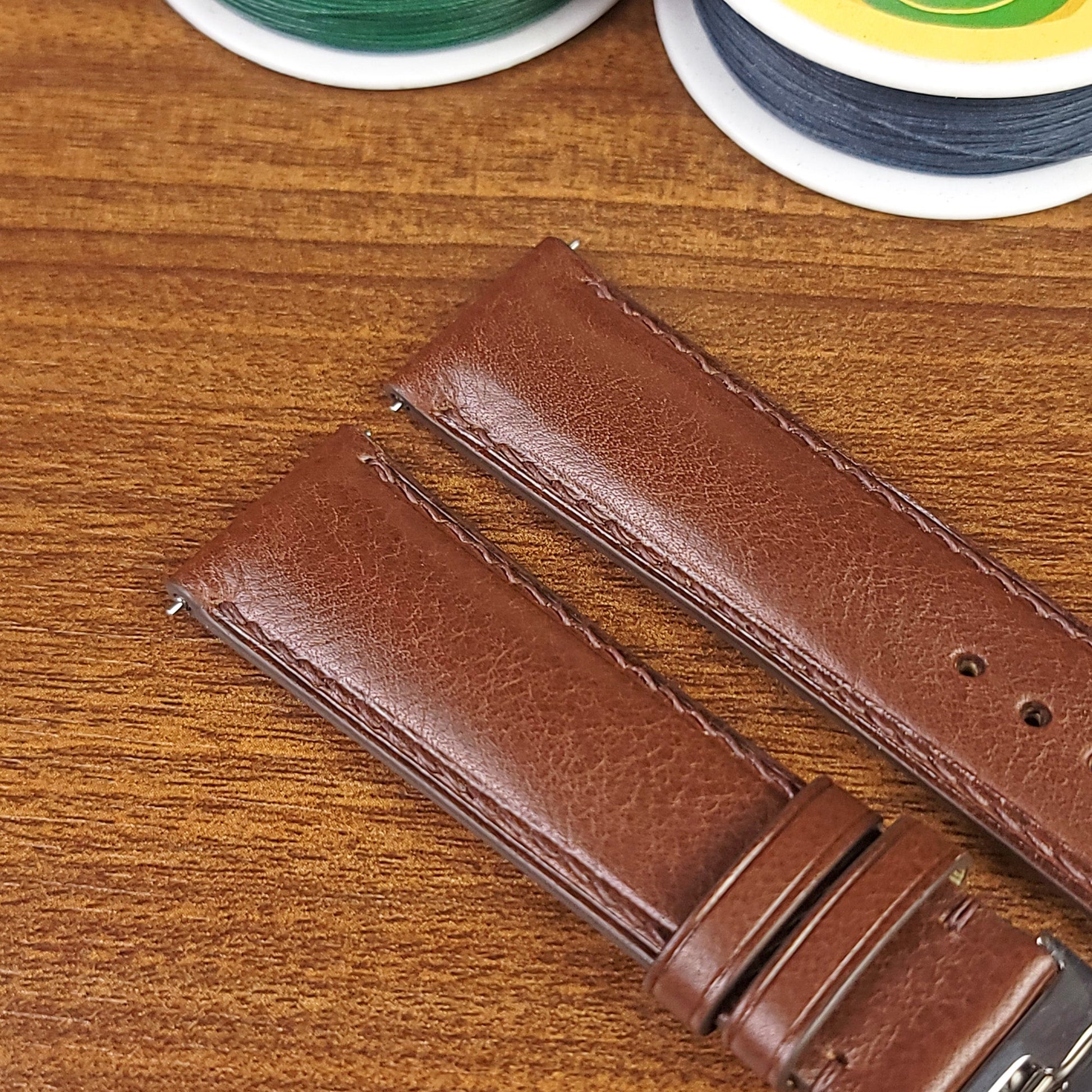 Handmade Brown Vachetta Leather Watch Straps - PVMH Leather