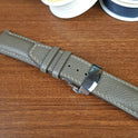 Handmade Full Grain Gray Epsom Hass Leather Watch Band Quick Release Spring Bars - PVMH Leather