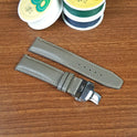 Handmade Full Grain Gray Epsom Hass Leather Watch Band Quick Release Spring Bars - PVMH Leather