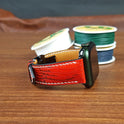 Handmade Genuine Red Lizard Leather Apple Watch Band - PVMH Leather