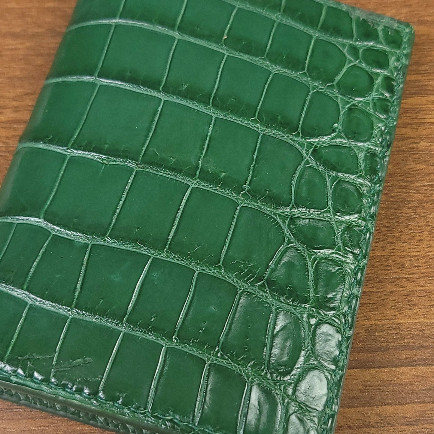 Handmade Green Genuine Alligator Leather Card Holder - PVMH Leather