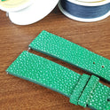 Handmade Green Stingray Leather Watch Strap - PVMH Leather