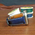 Handmade Navy Blue Lizard Leather Apple Watch Band - PVMH Leather