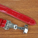 Handmade Red Genuine Alligator Leather Watch Strap - PVMH Leather