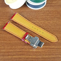 Handmade Red Genuine Alligator Leather Watch Strap - PVMH Leather