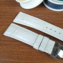 Handmade White Alligator Leather Watch Strap Quick Release Pin Bars - PVMH Leather