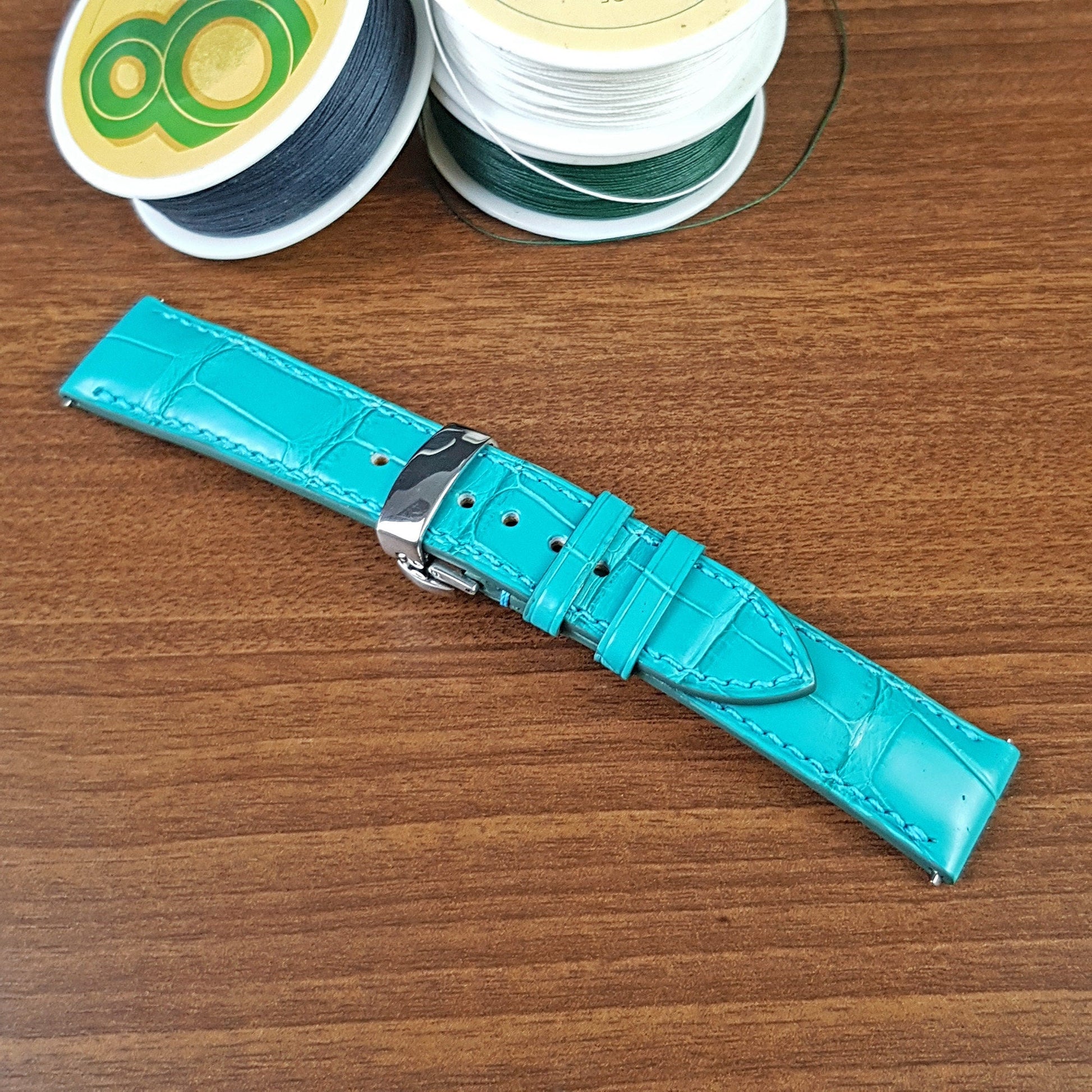 Luxury Tiffany Genuine Alligator Leather Watch Strap - PVMH Leather