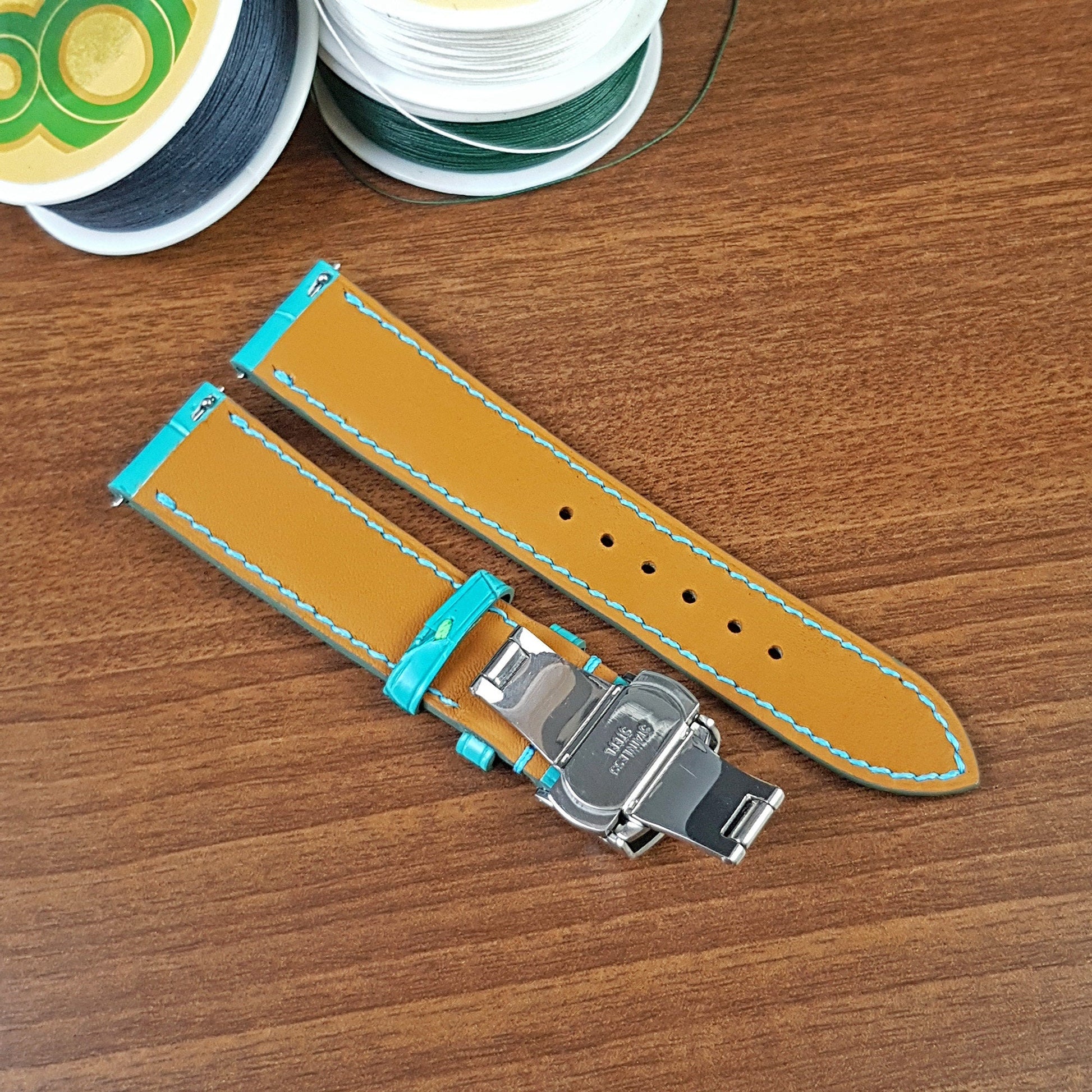 Luxury Tiffany Genuine Alligator Leather Watch Strap - PVMH Leather