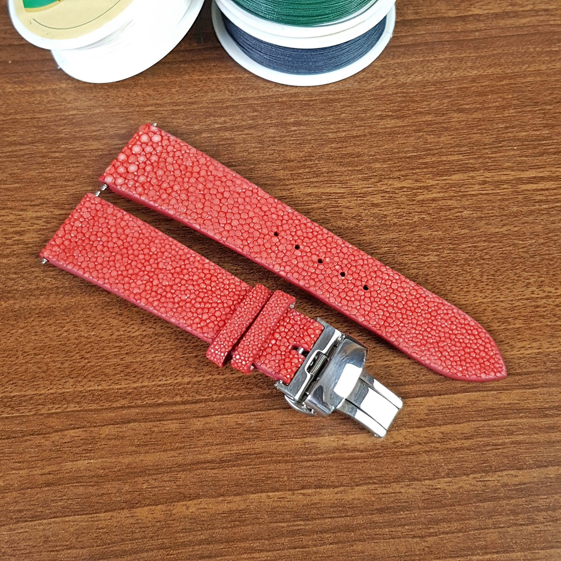 Red Stingray Leather Watch Straps - PVMH Leather