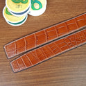 Reddish Brown Alligator Leather Belt With Buckle For Men - PVMH Leather