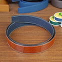 Reddish Brown Alligator Leather Belt With Buckle For Men - PVMH Leather