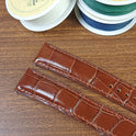 Reddish Brown Alligator Leather Omega Watch Strap Replacement - PVMH Leather