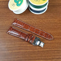 Reddish Brown Genuine Alligator Leather Watch Straps - PVMH Leather