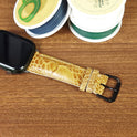 Yellow Genuine Ostrich Leather Apple Watch Bands - PVMH Leather